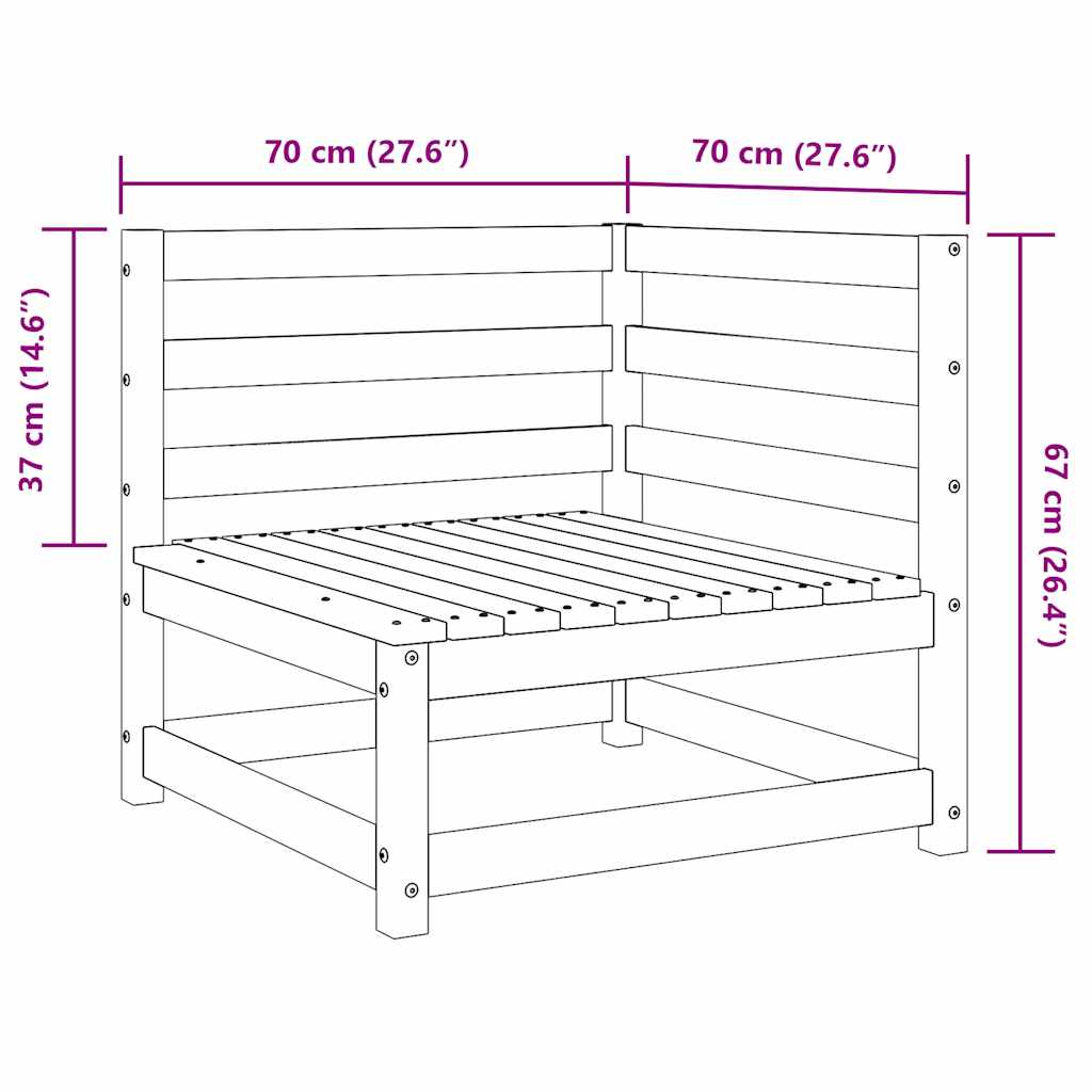 vidaXL Garden Corner Sofas 2 pcs White Solid Wood Pine