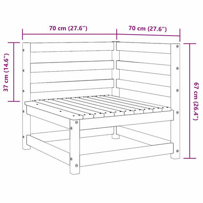 vidaXL Garden Corner Sofas 2 pcs White Solid Wood Pine