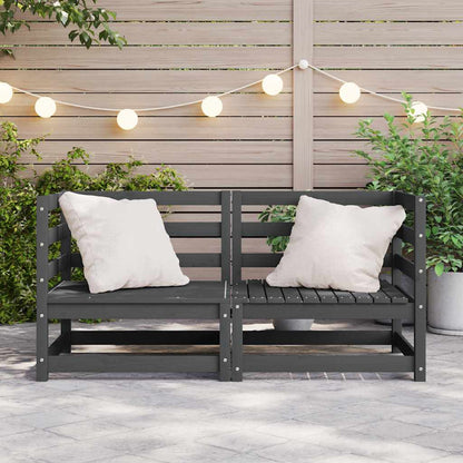 vidaXL Corner Sofa | Grey | Solid pinewood | Medium |  Modular  | Corner Sofa