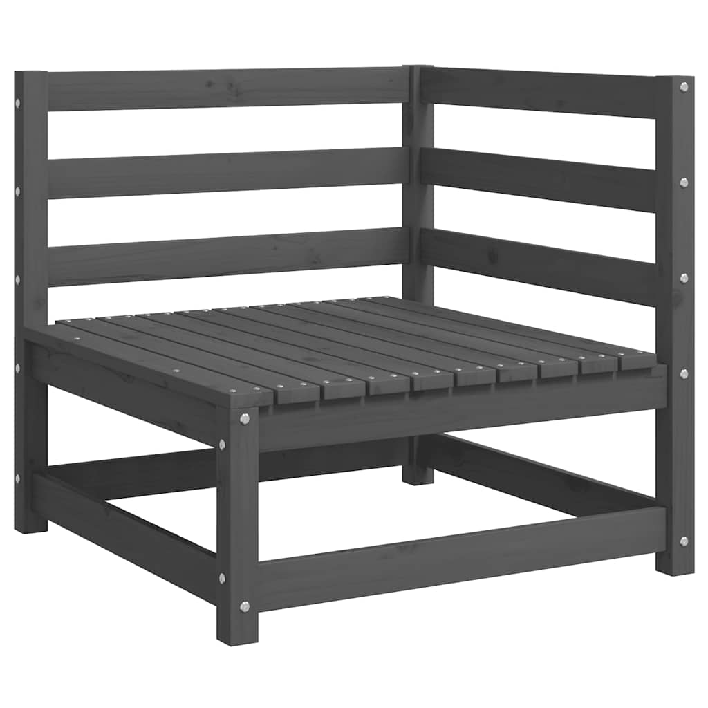 vidaXL Corner Sofa | Grey | Solid pinewood | Medium |  Modular  | Corner Sofa