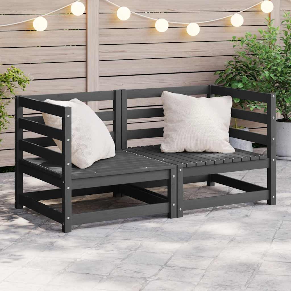 vidaXL Corner Sofa | Grey | Solid pinewood | Medium |  Modular  | Corner Sofa