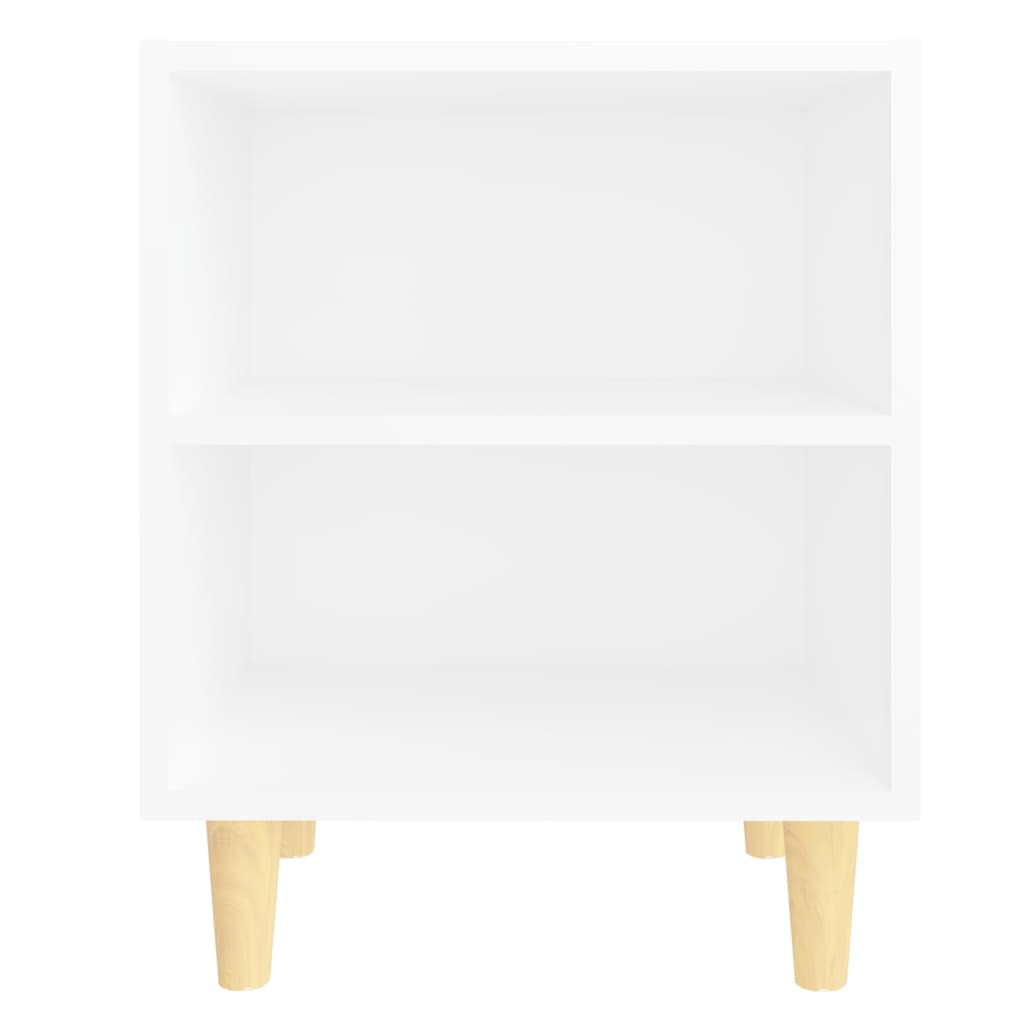 805779 vidaXL Bed Cabinet with Solid Wood Legs White 40x30x50 cm