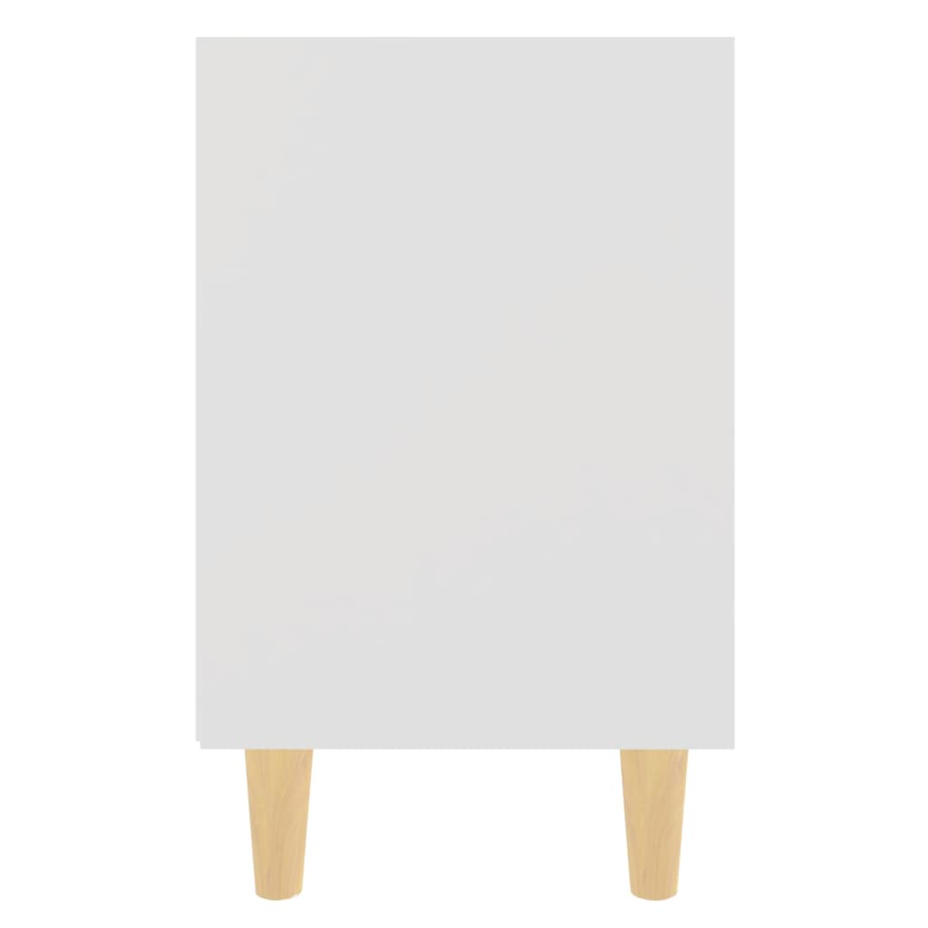 805779 vidaXL Bed Cabinet with Solid Wood Legs White 40x30x50 cm