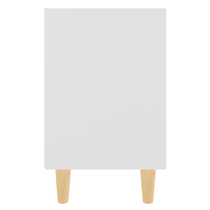 805779 vidaXL Bed Cabinet with Solid Wood Legs White 40x30x50 cm