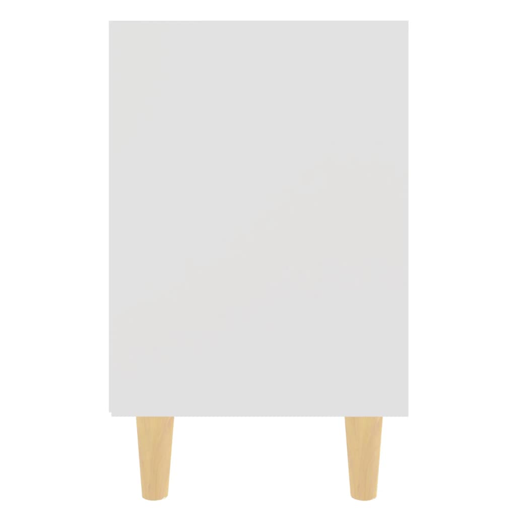 805780 vidaXL Bed Cabinets with Solid Wood Legs 2 pcs White 40x30x50 cm