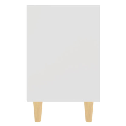 805780 vidaXL Bed Cabinets with Solid Wood Legs 2 pcs White 40x30x50 cm