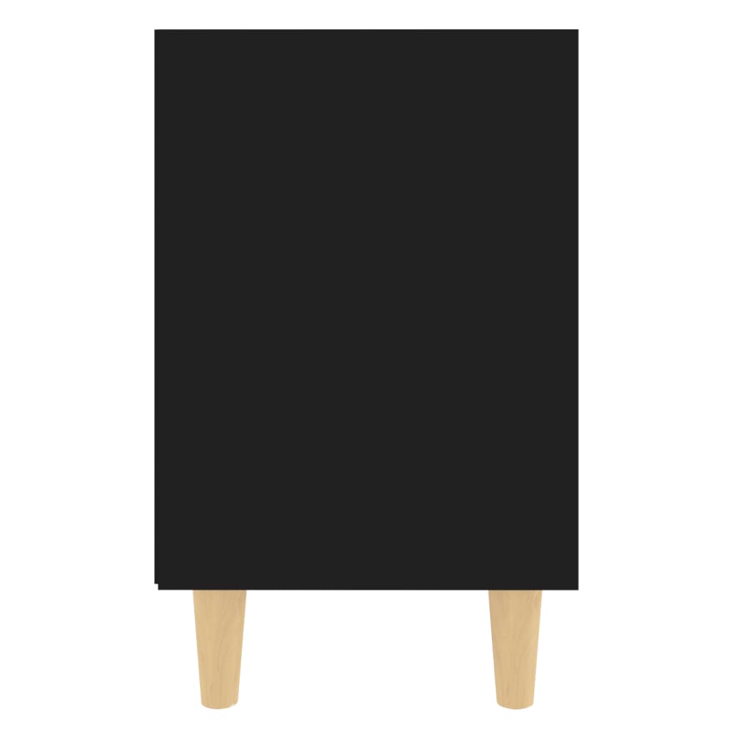 805781 vidaXL Bed Cabinet with Solid Wood Legs Black 40x30x50 cm