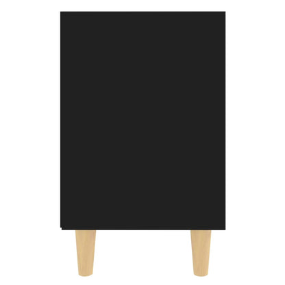 805782 vidaXL Bed Cabinets with Solid Wood Legs 2 pcs Black 40x30x50 cm