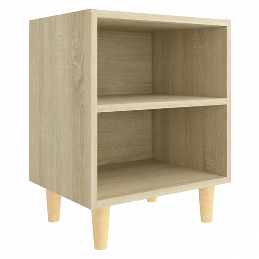 805785 vidaXL Bed Cabinet with Solid Wood Legs Sonoma Oak 40x30x50 cm