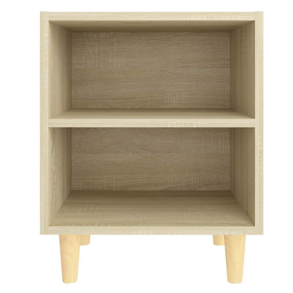 805785 vidaXL Bed Cabinet with Solid Wood Legs Sonoma Oak 40x30x50 cm