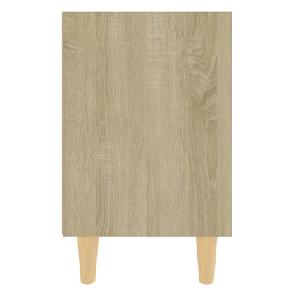 805786 vidaXL Bed Cabinets with Solid Wood Legs 2 pcs Sonoma Oak 40x30x50 cm