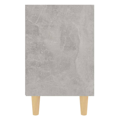 805787 vidaXL Bed Cabinet with Solid Wood Legs Concrete Grey 40x30x50 cm