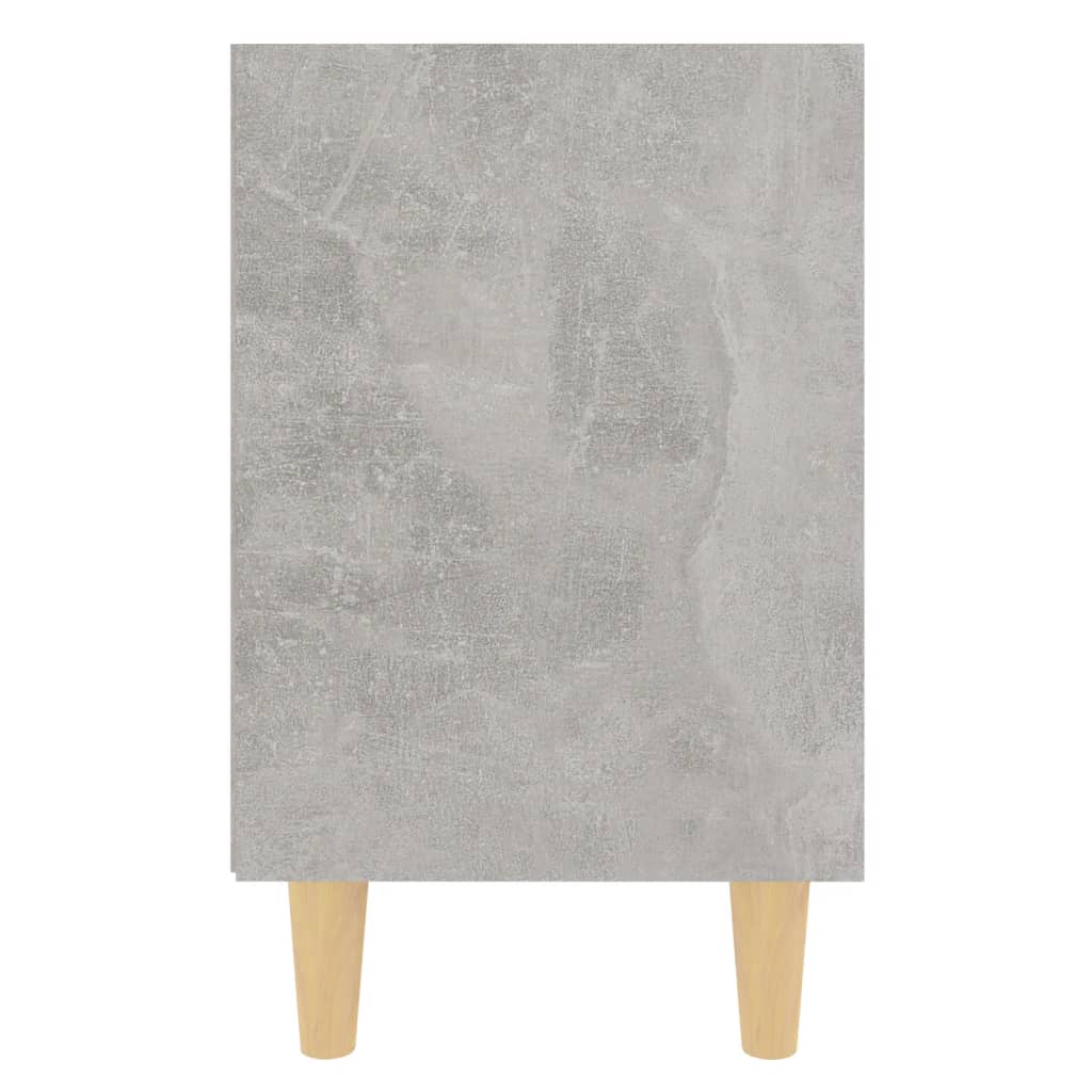 805788 vidaXL Bed Cabinets with Solid Wood Leg 2 pcs Concrete Grey 40x30x50cm
