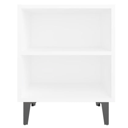 vidaXL Bed Cabinet with Metal Legs White 40x30x50 cm