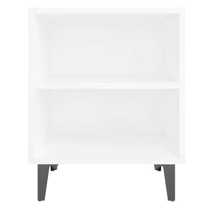 vidaXL Bed Cabinet with Metal Legs White 40x30x50 cm