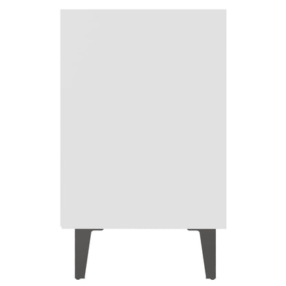 vidaXL Bed Cabinet with Metal Legs White 40x30x50 cm