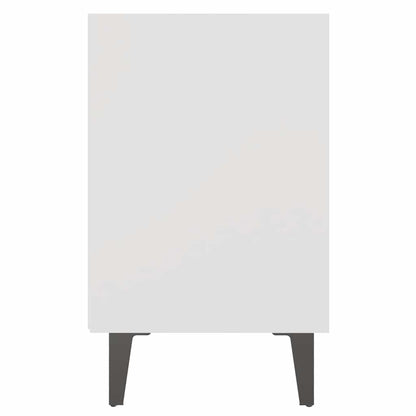 vidaXL Bed Cabinet with Metal Legs White 40x30x50 cm