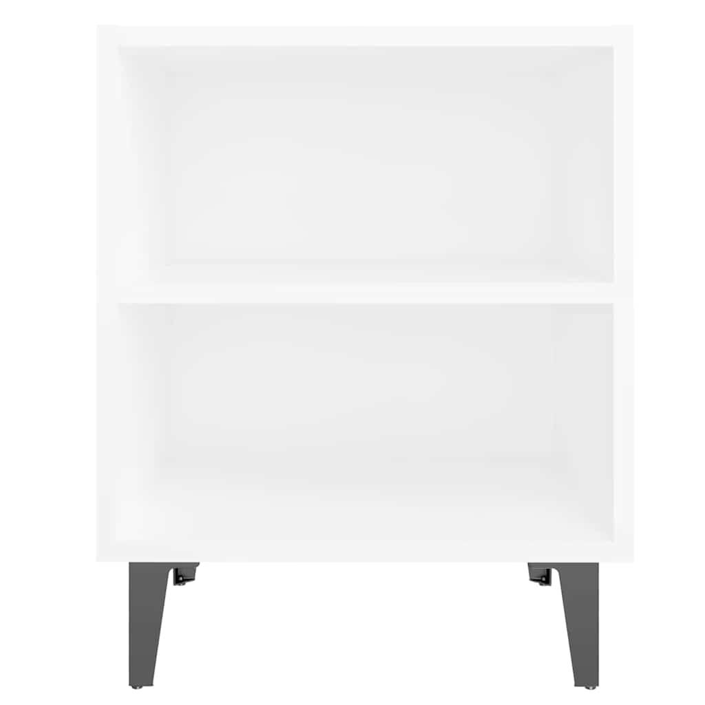 vidaXL Bed Cabinets with Metal Legs 2 pcs White 40x30x50 cm