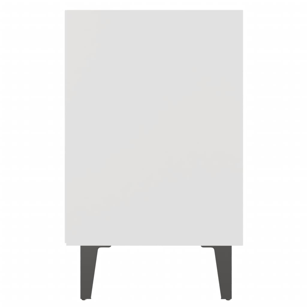 vidaXL Bed Cabinets with Metal Legs 2 pcs White 40x30x50 cm