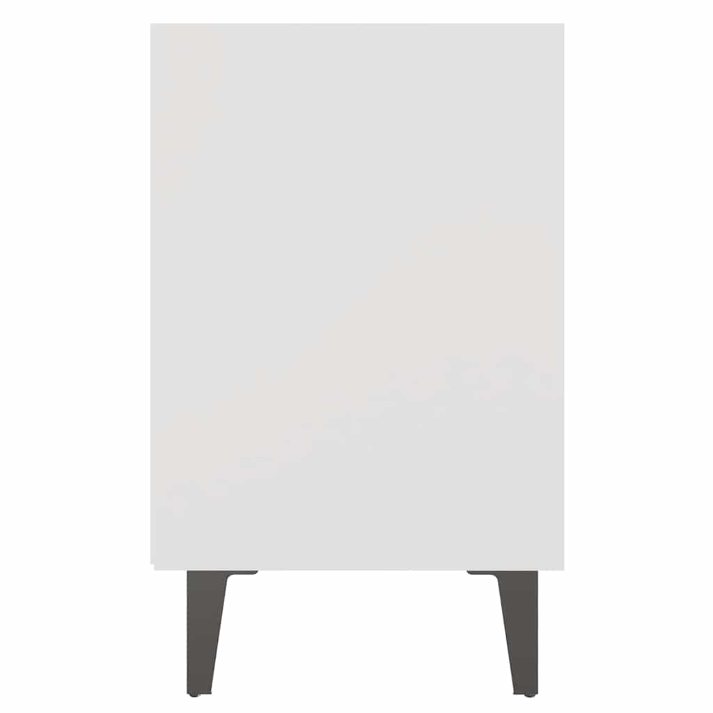 vidaXL Bed Cabinets with Metal Legs 2 pcs White 40x30x50 cm