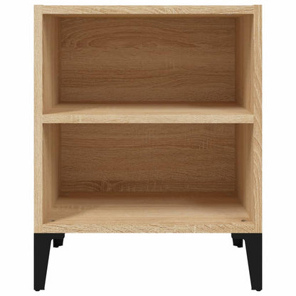 vidaXL Bed Cabinet with Metal Legs Sonoma Oak 40x30x50 cm