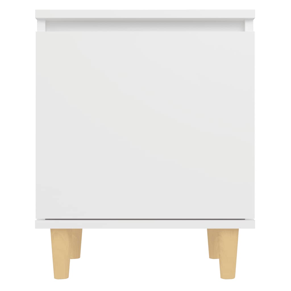 805816 vidaXL Bed Cabinets with Solid Wood Legs 2 pcs White 40x30x50 cm