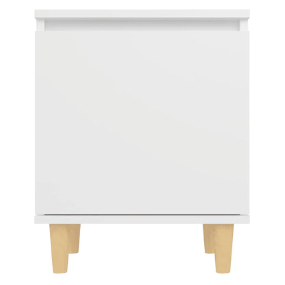 805816 vidaXL Bed Cabinets with Solid Wood Legs 2 pcs White 40x30x50 cm