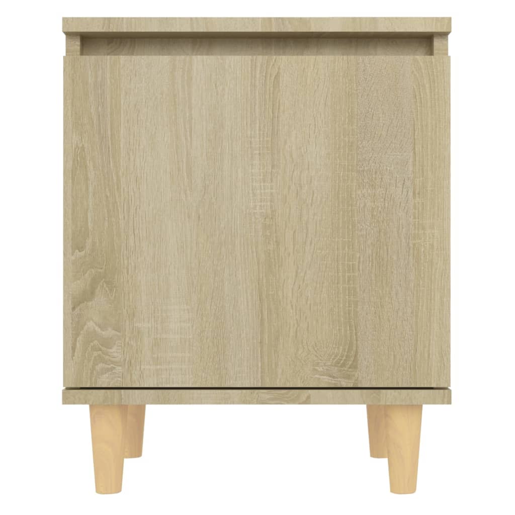 805821 vidaXL Bed Cabinet with Solid Wood Legs Sonoma Oak 40x30x50 cm