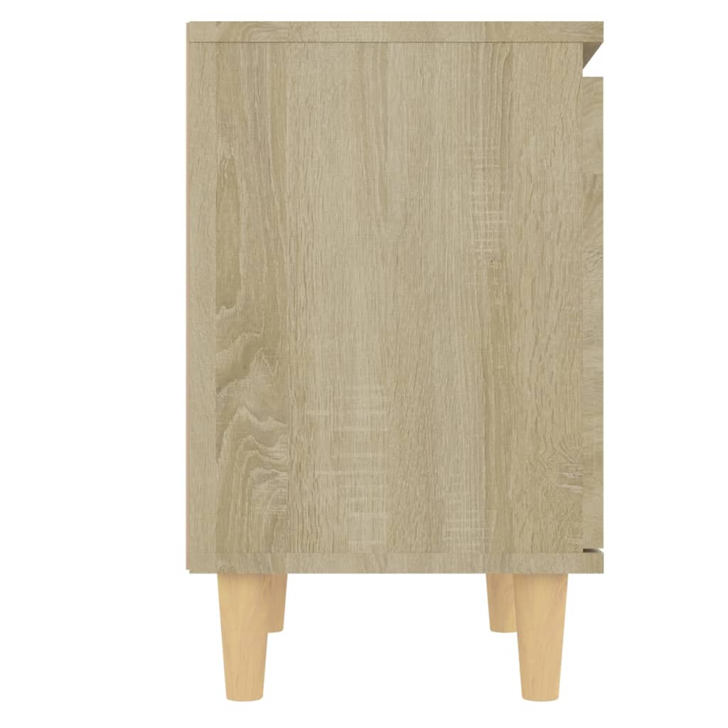 805821 vidaXL Bed Cabinet with Solid Wood Legs Sonoma Oak 40x30x50 cm