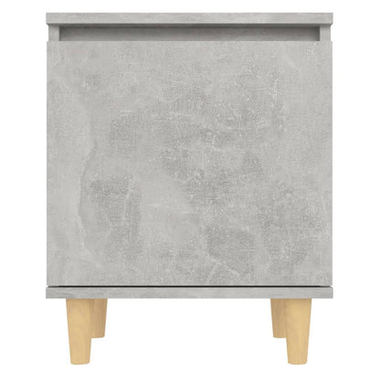 805823 vidaXL Bed Cabinet with Solid Wood Legs Concrete Grey 40x30x50 cm