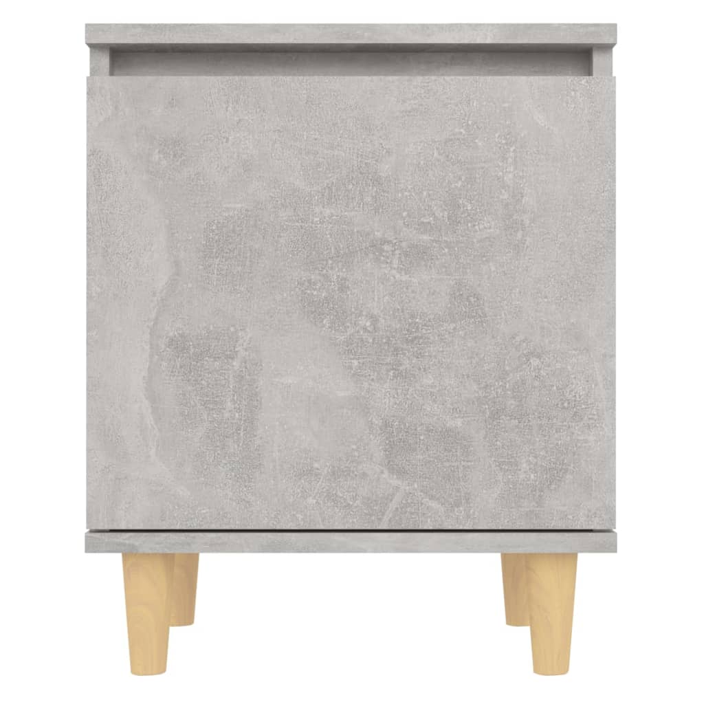 805824 vidaXL Bed Cabinets with Solid Wood Legs 2pcs Concrete Grey 40x30x50cm