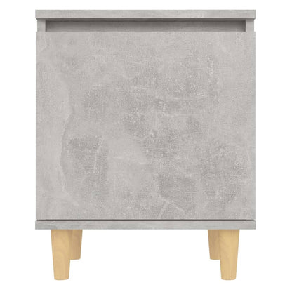 805824 vidaXL Bed Cabinets with Solid Wood Legs 2pcs Concrete Grey 40x30x50cm