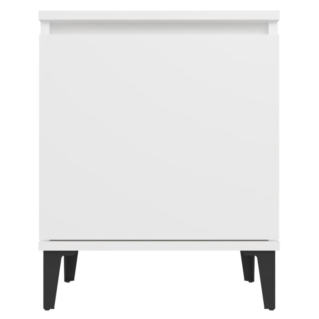805833 vidaXL Bed Cabinet with Metal Legs White 40x30x50 cm