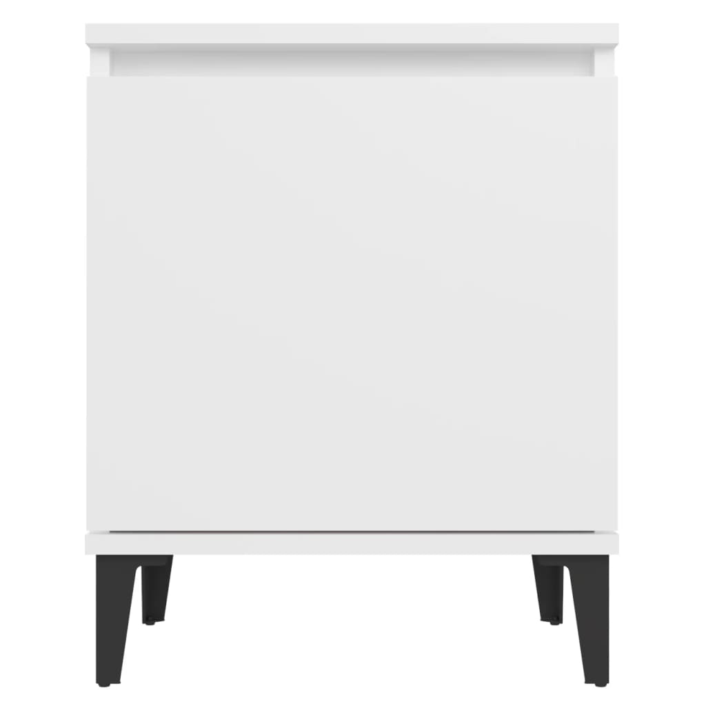 805834 vidaXL Bed Cabinets with Metal Legs White 40x30x50 cm