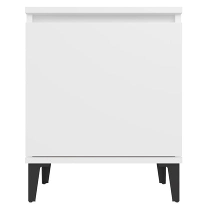 805834 vidaXL Bed Cabinets with Metal Legs White 40x30x50 cm