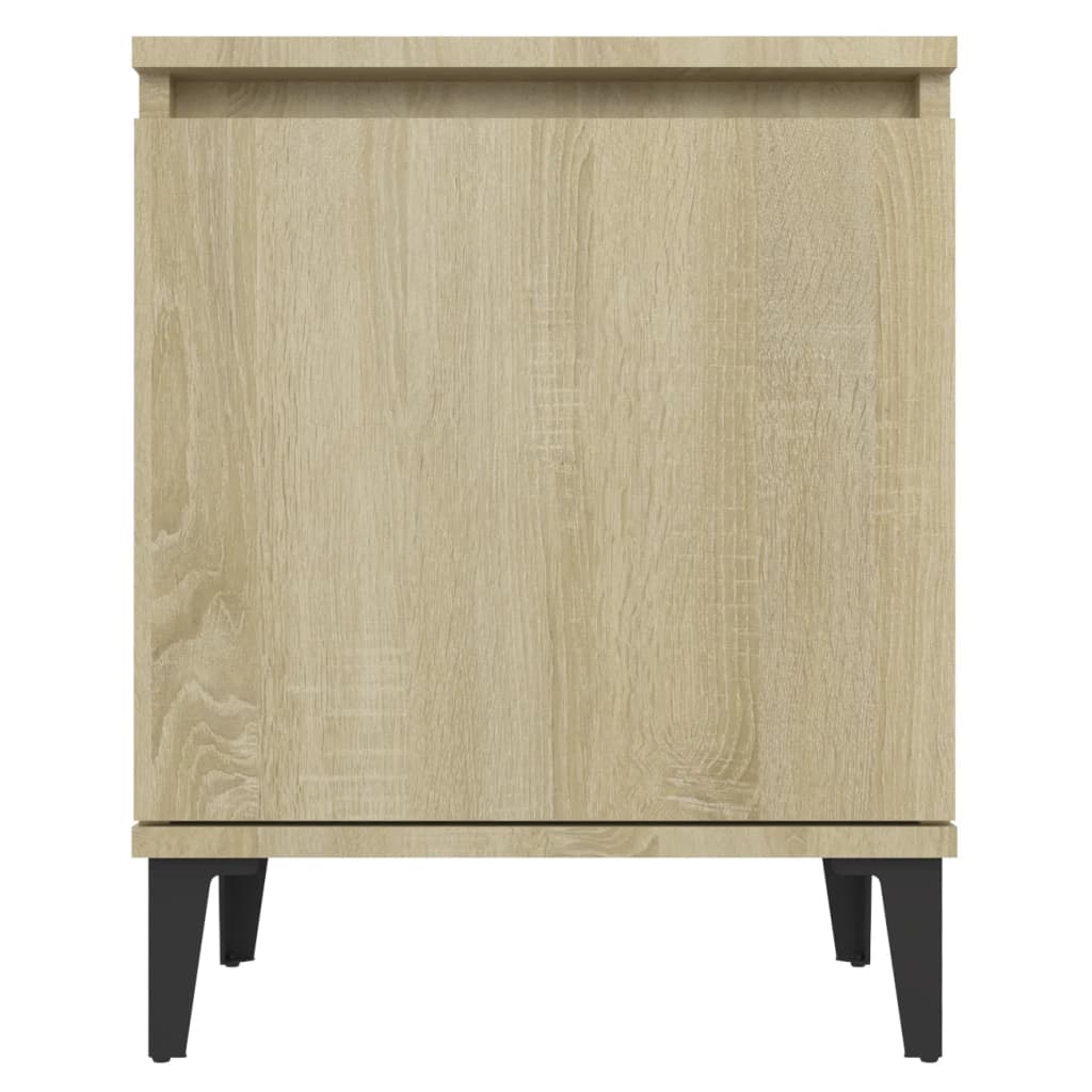 vidaXL Bed Cabinet with Metal Legs Sonoma Oak 40x30x50 cm