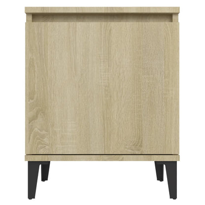 vidaXL Bed Cabinet with Metal Legs Sonoma Oak 40x30x50 cm
