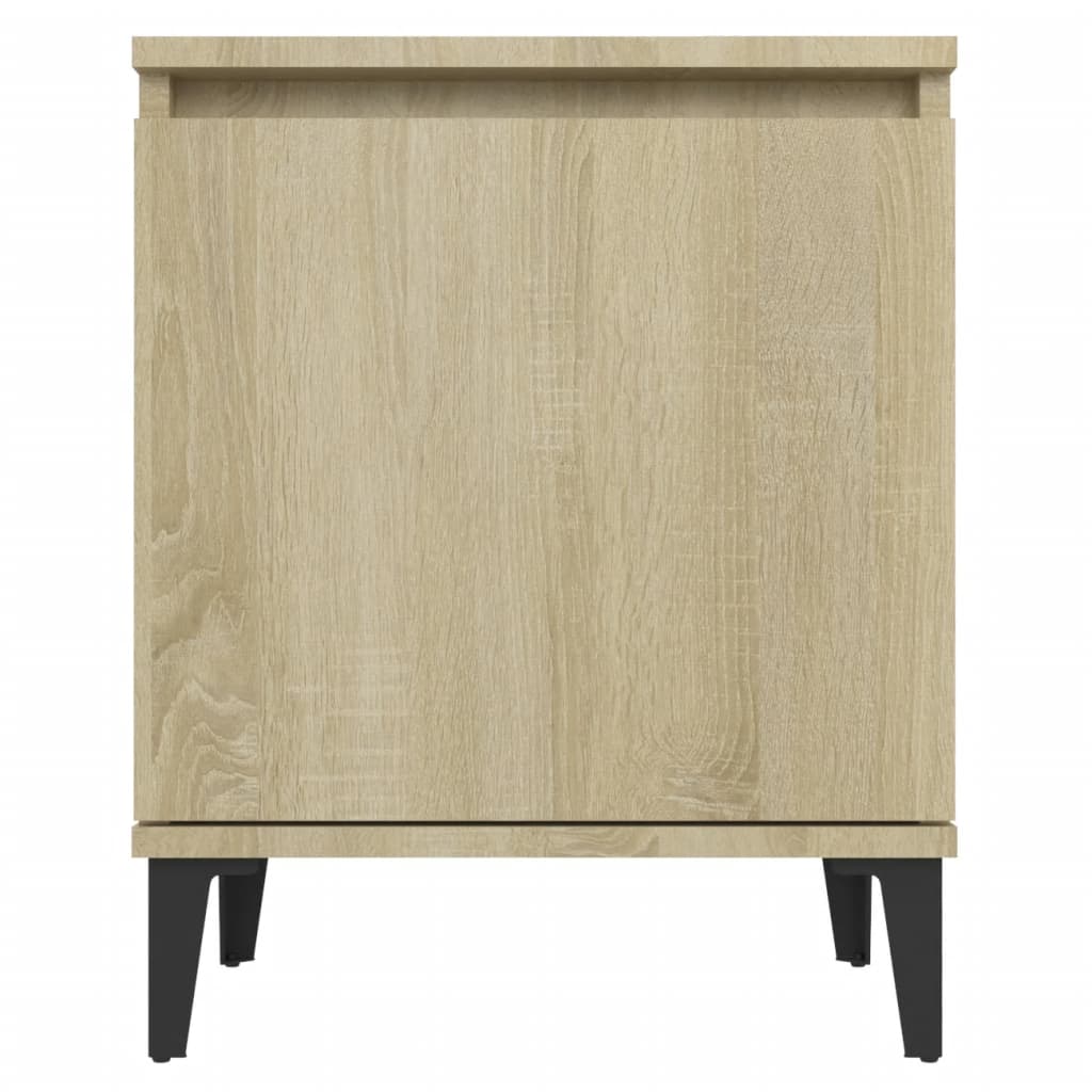 vidaXL Bed Cabinets with Metal Legs Sonoma Oak 40x30x50 cm