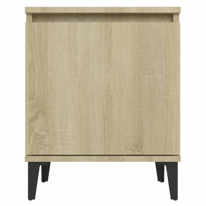 vidaXL Bed Cabinets with Metal Legs Sonoma Oak 40x30x50 cm