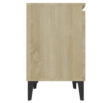 vidaXL Bed Cabinets with Metal Legs Sonoma Oak 40x30x50 cm