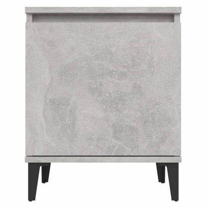 vidaXL Bed Cabinet with Metal Legs Concrete Grey 40x30x50 cm