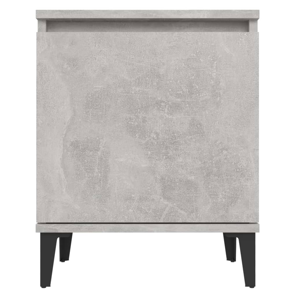 vidaXL Bed Cabinets with Metal Legs Concrete Grey 40x30x50 cm