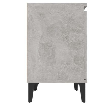 vidaXL Bed Cabinets with Metal Legs Concrete Grey 40x30x50 cm