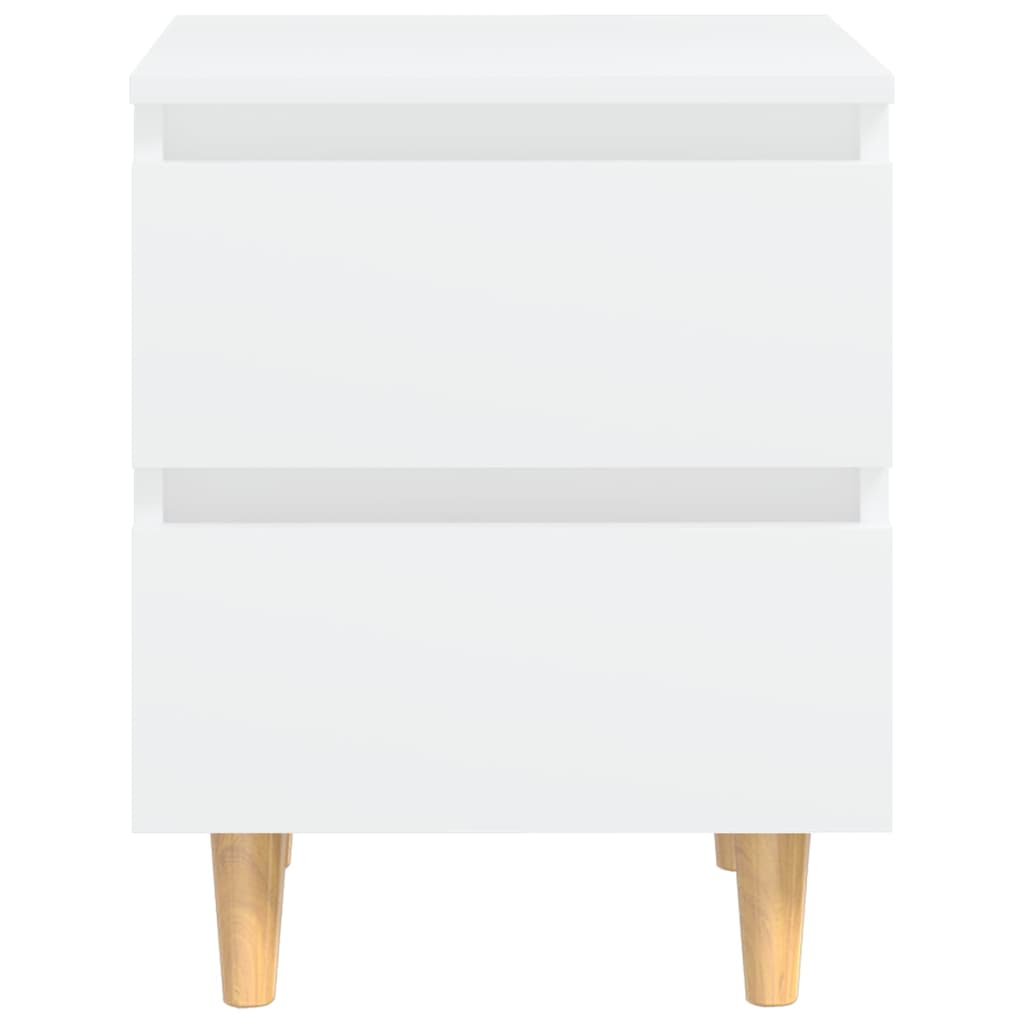 805851 vidaXL Bed Cabinet with Solid Pinewood Legs White 40x35x50 cm