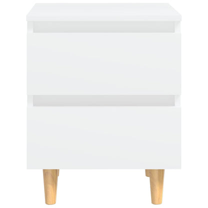 805851 vidaXL Bed Cabinet with Solid Pinewood Legs White 40x35x50 cm