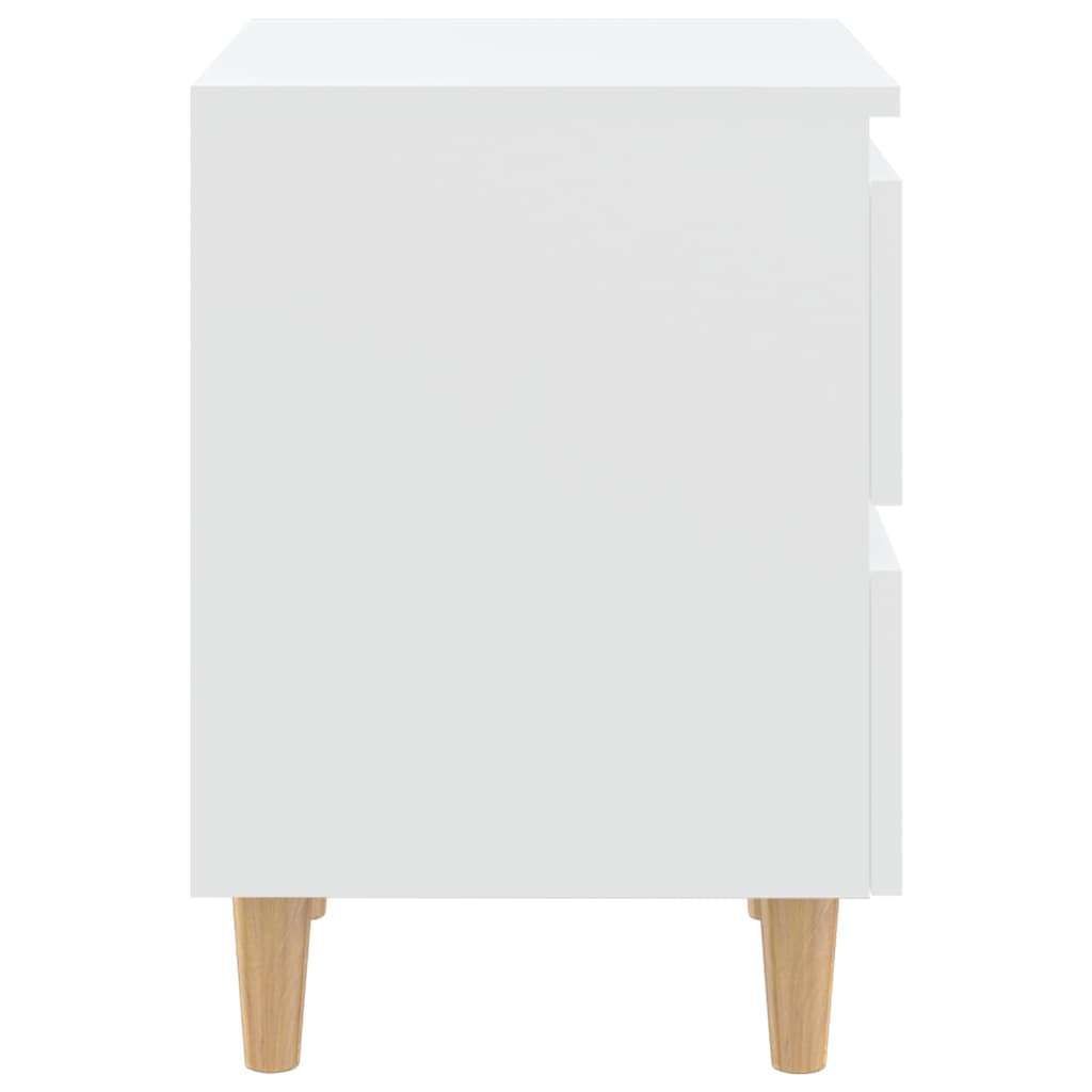805851 vidaXL Bed Cabinet with Solid Pinewood Legs White 40x35x50 cm