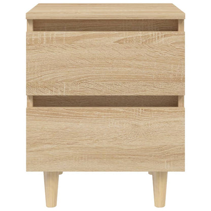 vidaXL Bed Cabinet with Solid Pinewood Legs Sonoma Oak 40x35x50 cm