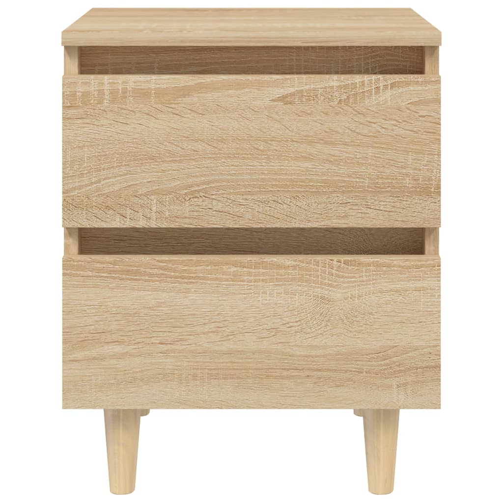 vidaXL Bed Cabinets & Solid Pinewood Legs 2 pcs Sonoma Oak 40x35x50 cm