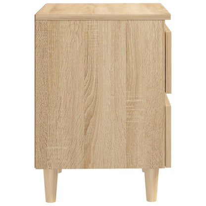 vidaXL Bed Cabinets & Solid Pinewood Legs 2 pcs Sonoma Oak 40x35x50 cm