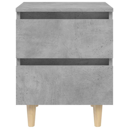 vidaXL Bed Cabinet with Solid Pinewood Legs Concrete Grey 40x35x50 cm